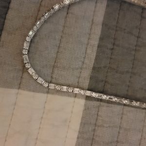 Tiara Cubic Zirconia Graduated 18" Collar Necklace in Sterling Silver $419MSRP